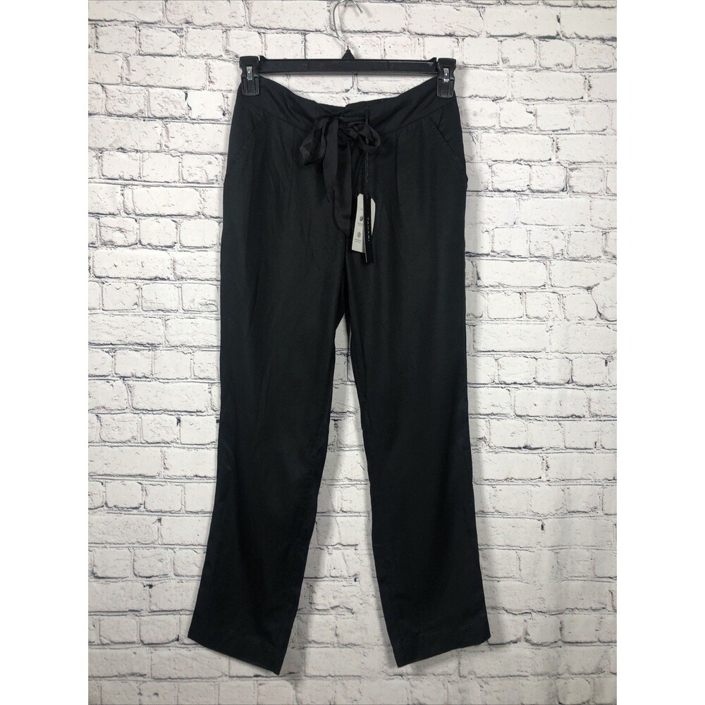 TAHARI Women’s Black Zip Front Tie Waist Crop Work Casual Pants Size 6/28